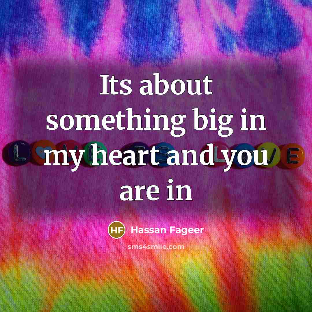 “Its about something big in my heart and you are in” quote by Hassan Fageer