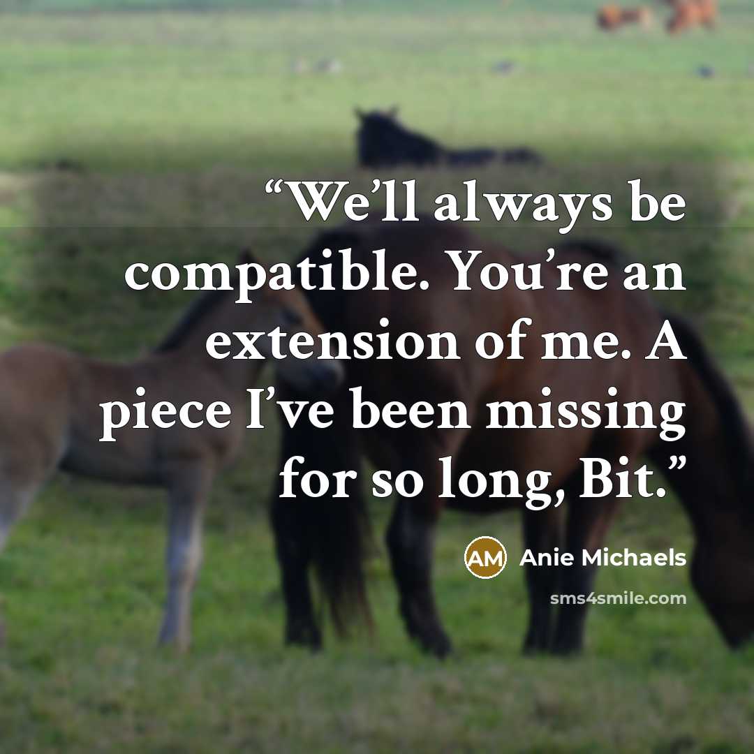 “We’ll always be compatible. You’re an extension of me. A piece I’ve been missing for so long, Bit.” quote by Anie Michaels