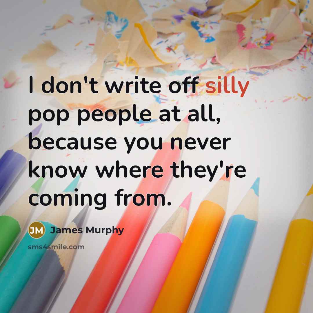 “I don't write off silly pop people at all, because you never know where they're coming from.” quote by James Murphy