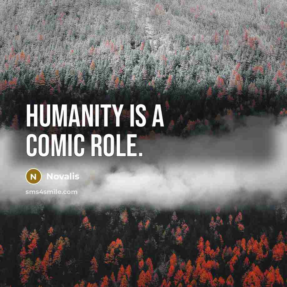 “Humanity is a comic role.” quote by Novalis