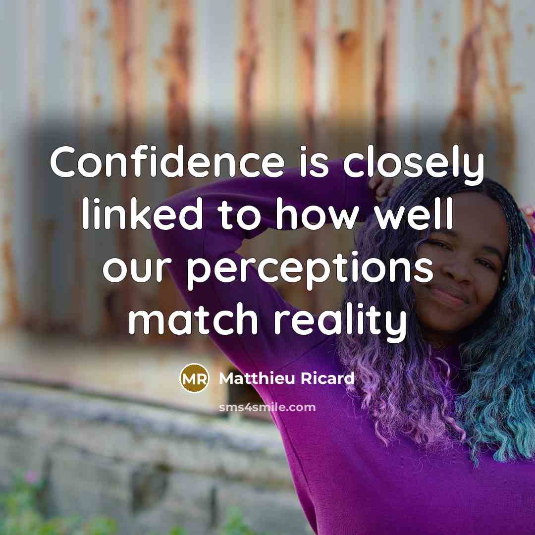 “Confidence is closely linked to how well our perceptions match reality” quote by Matthieu Ricard