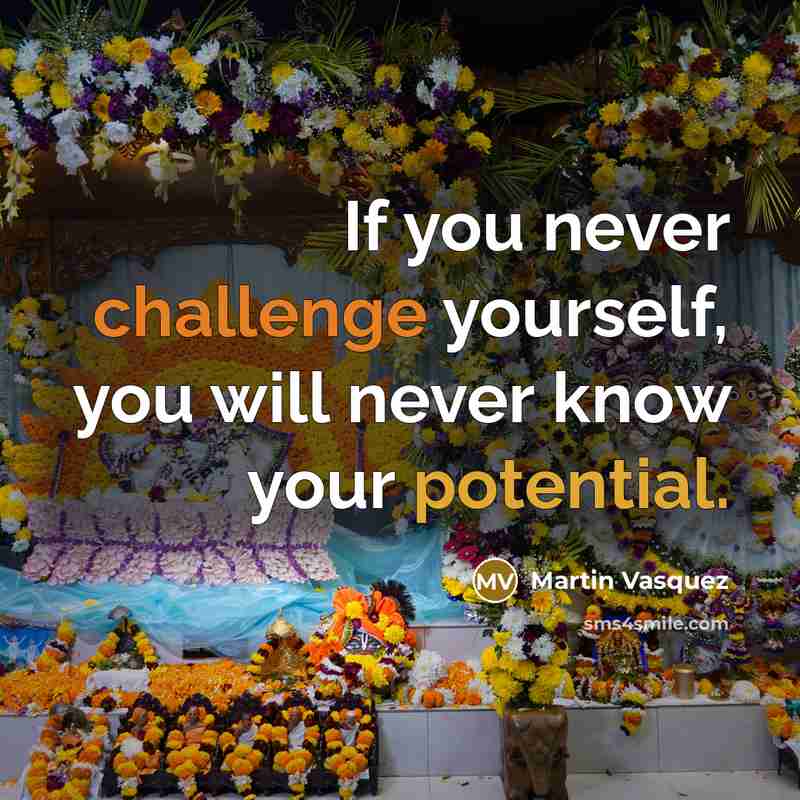 “If you never challenge yourself, you will never know your potential.” quote by Martin Vasquez