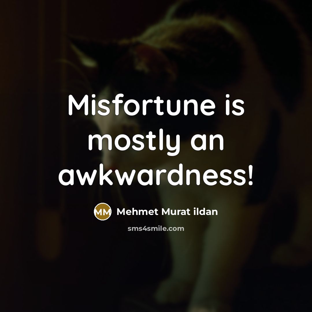 “Misfortune is mostly an awkwardness!” quote by Mehmet Murat Ildan
