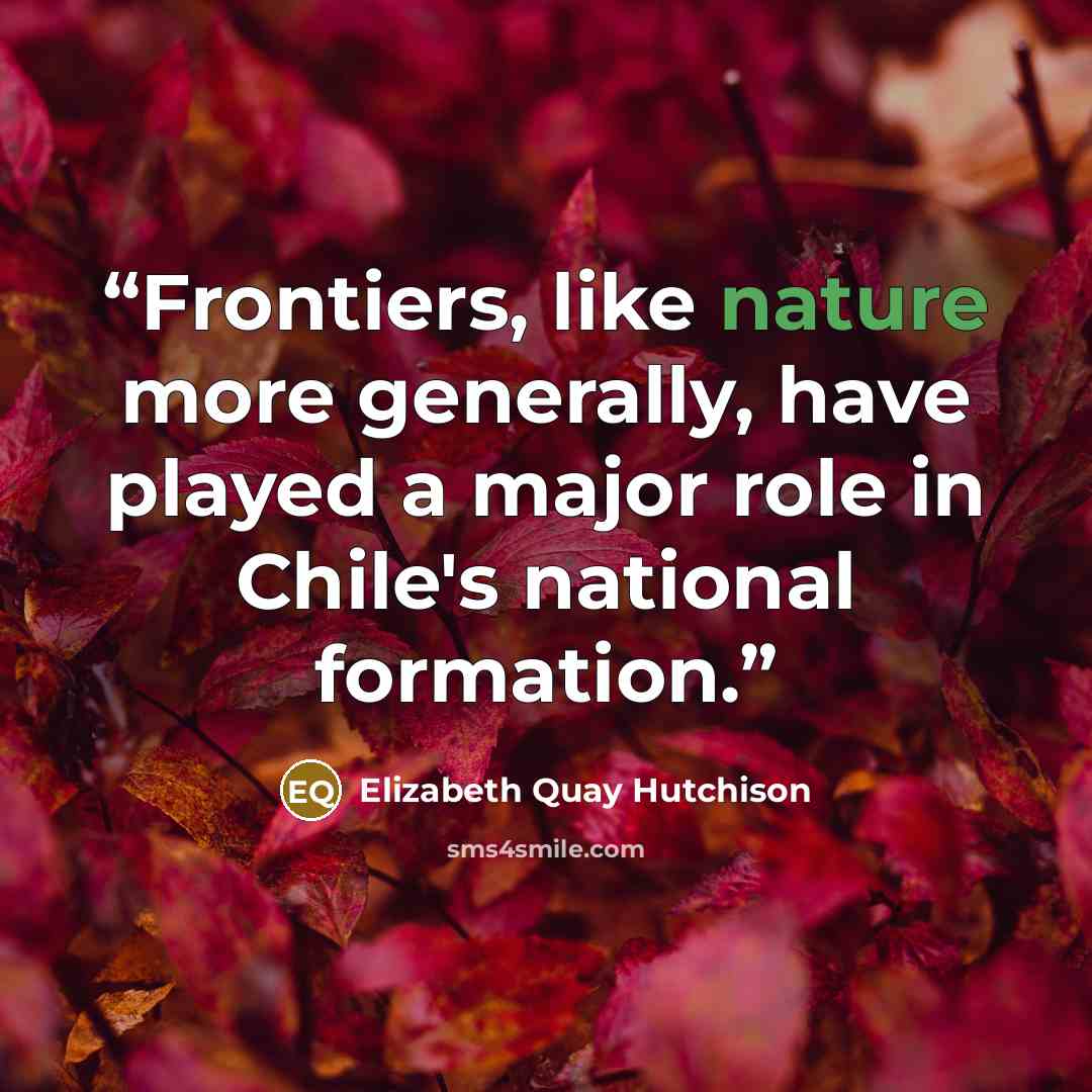 “Frontiers, like nature more generally, have played a major role in Chile's national formation.” quote by Elizabeth Quay Hutchison