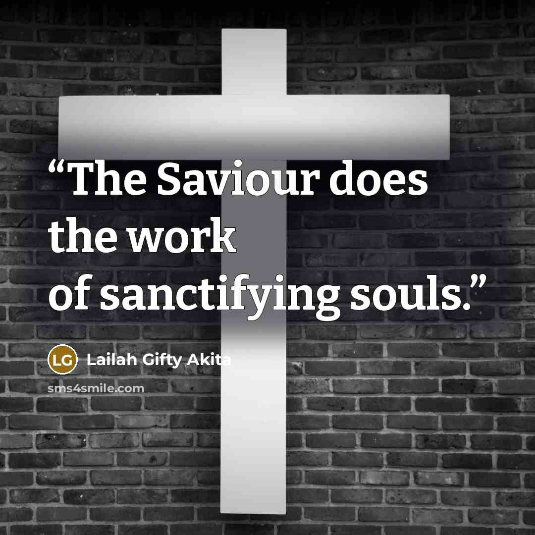 “The Saviour does the work of sanctifying souls.” quote by Lailah Gifty Akita
