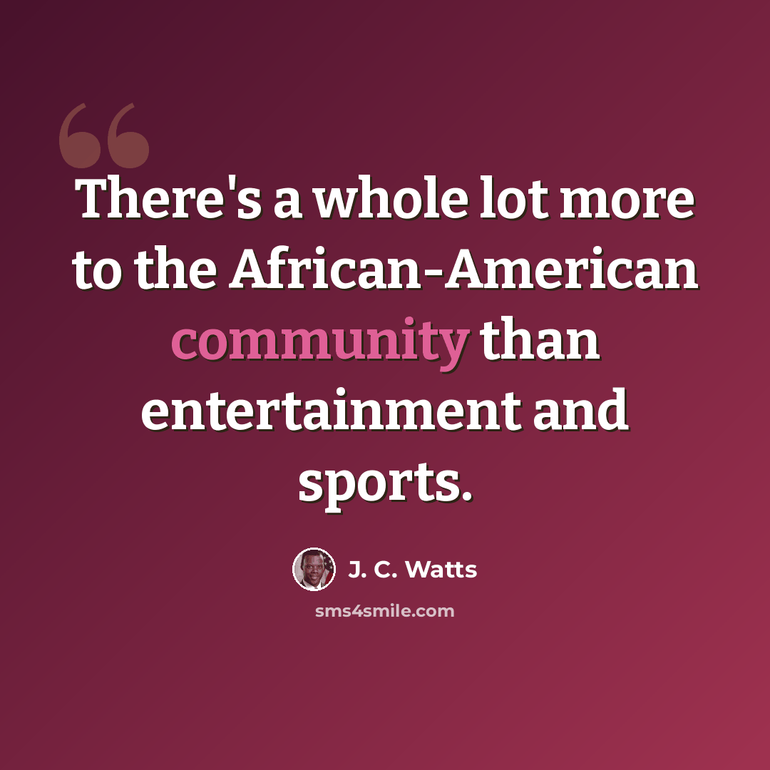 “There's a whole lot more to the African-American community than entertainment and sports.” quote by J. C. Watts