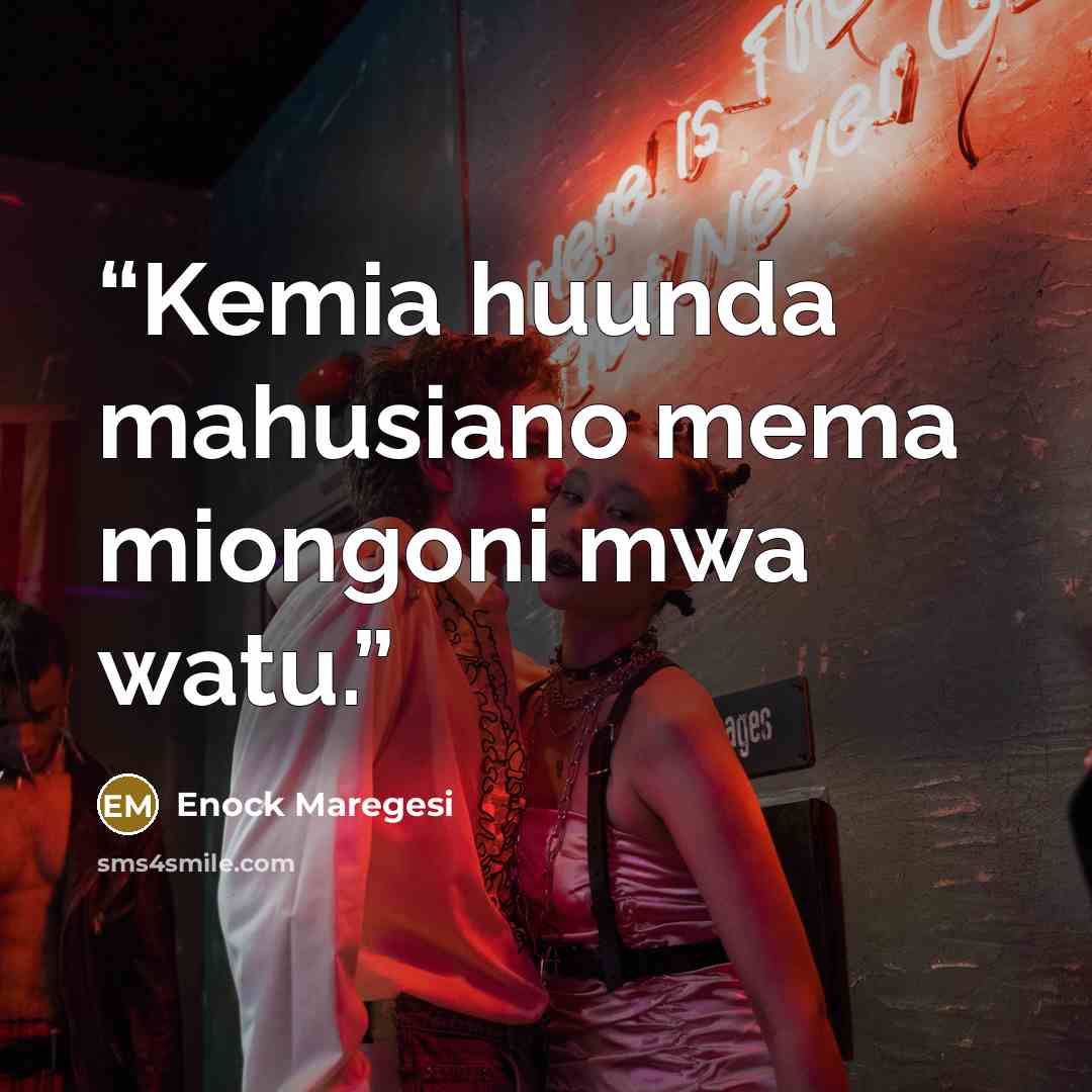 “Kemia huunda mahusiano mema miongoni mwa watu.” quote by Enock Maregesi