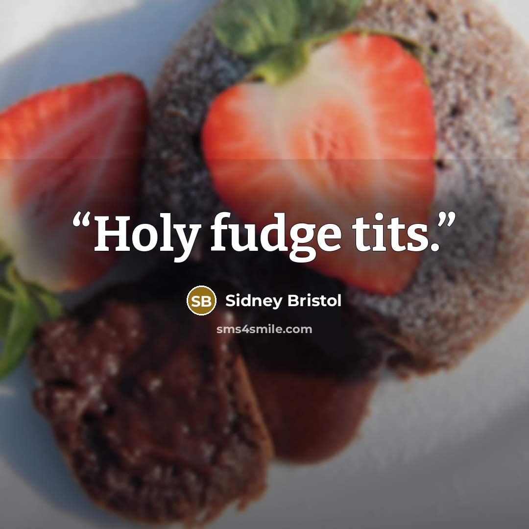 “Holy fudge tits.” quote by Sidney Bristol