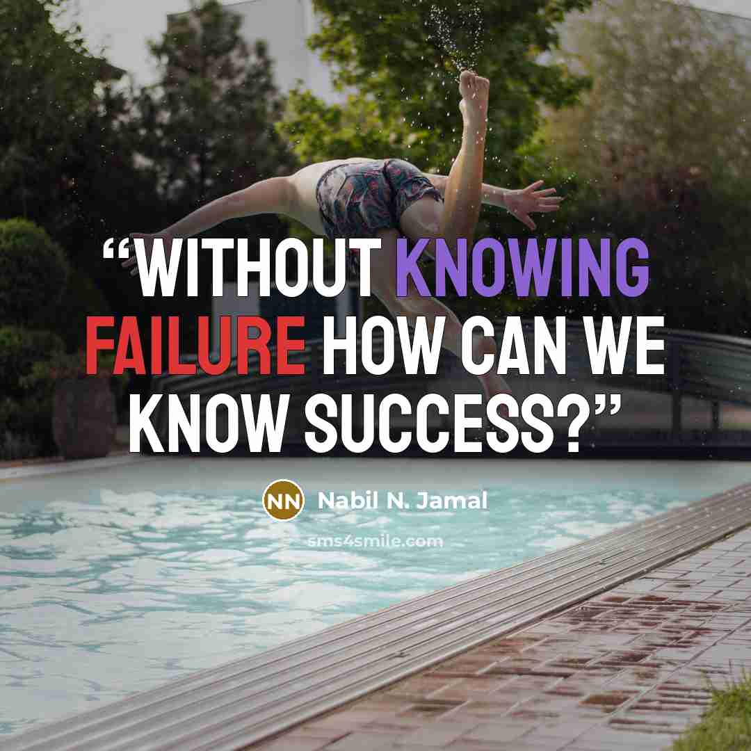 “Without knowing failure how can we know success?” quote by Nabil N. Jamal