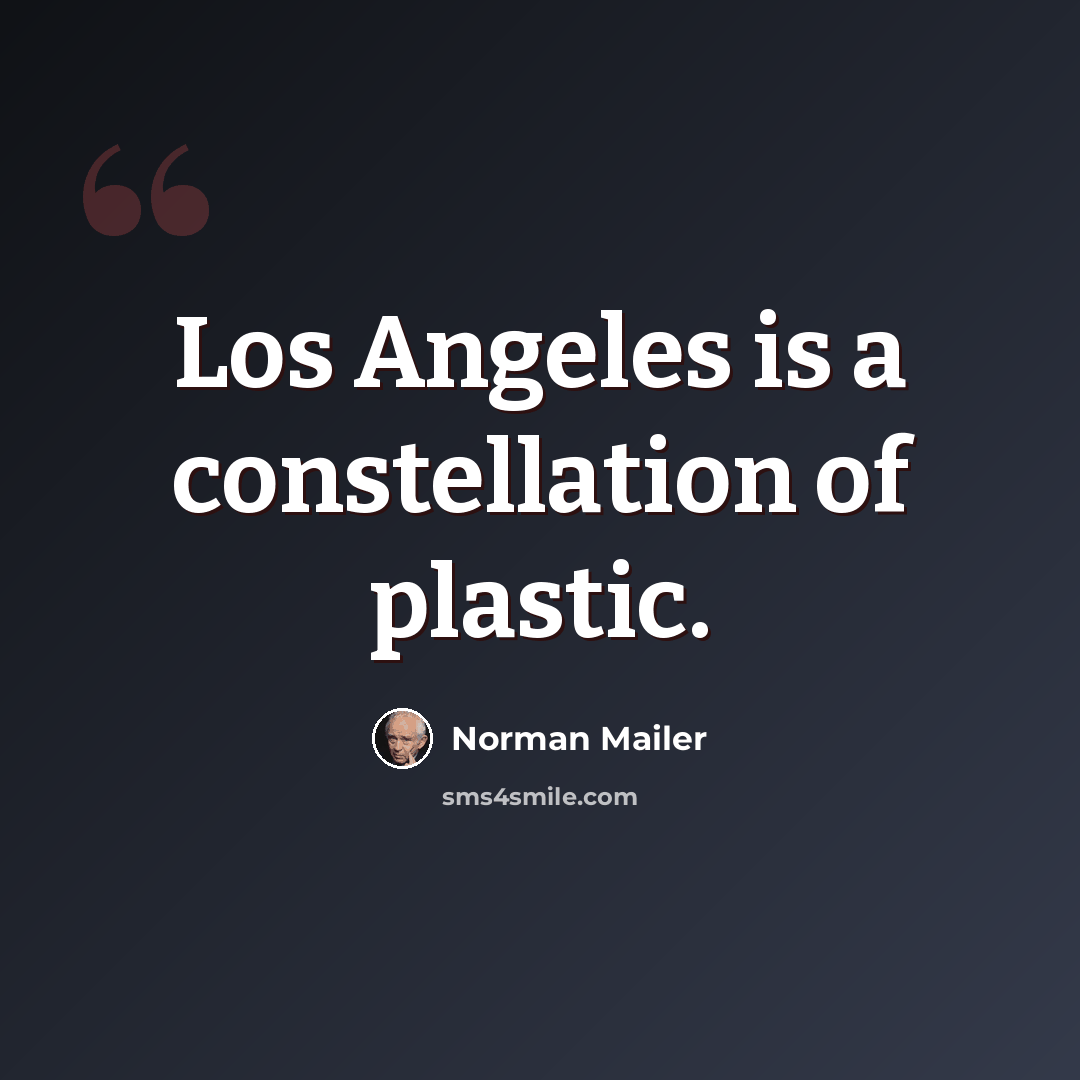 “Los Angeles is a constellation of plastic.” quote by Norman Mailer