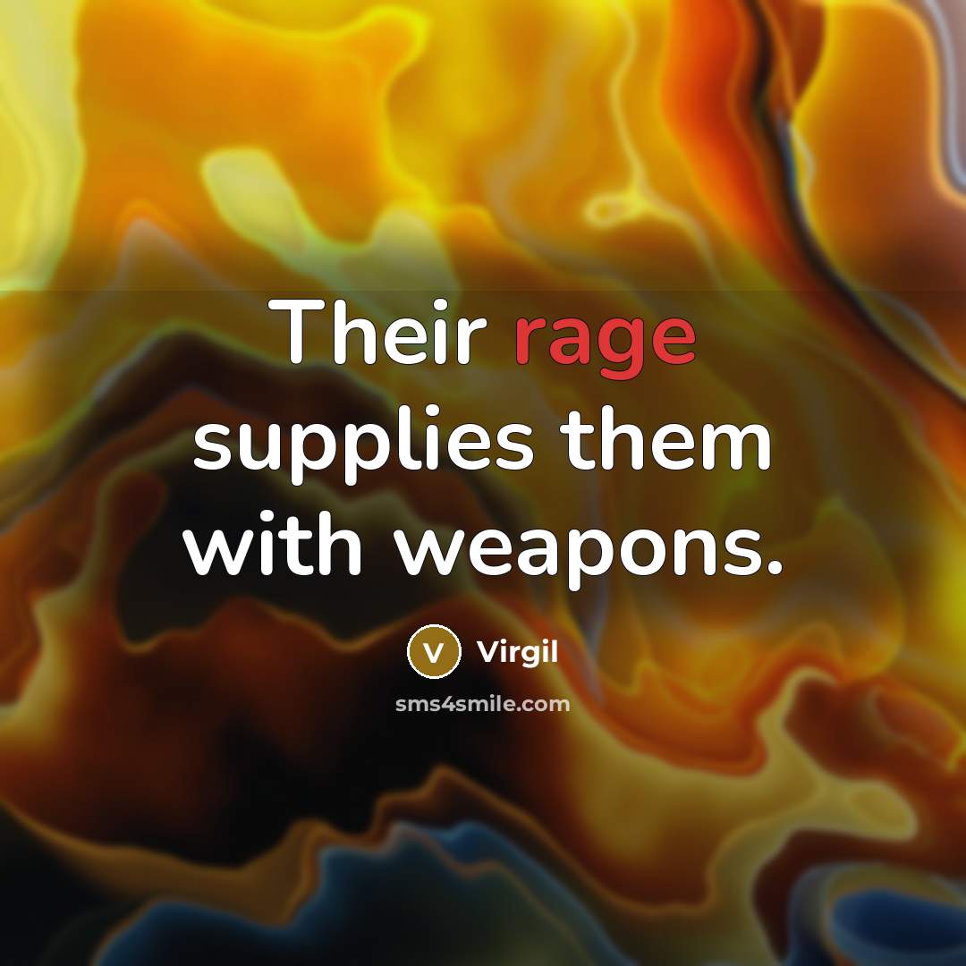“Their rage supplies them with weapons.” quote by Virgil