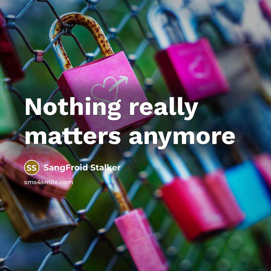 “Nothing really matters anymore” quote by SangFroid Stalker