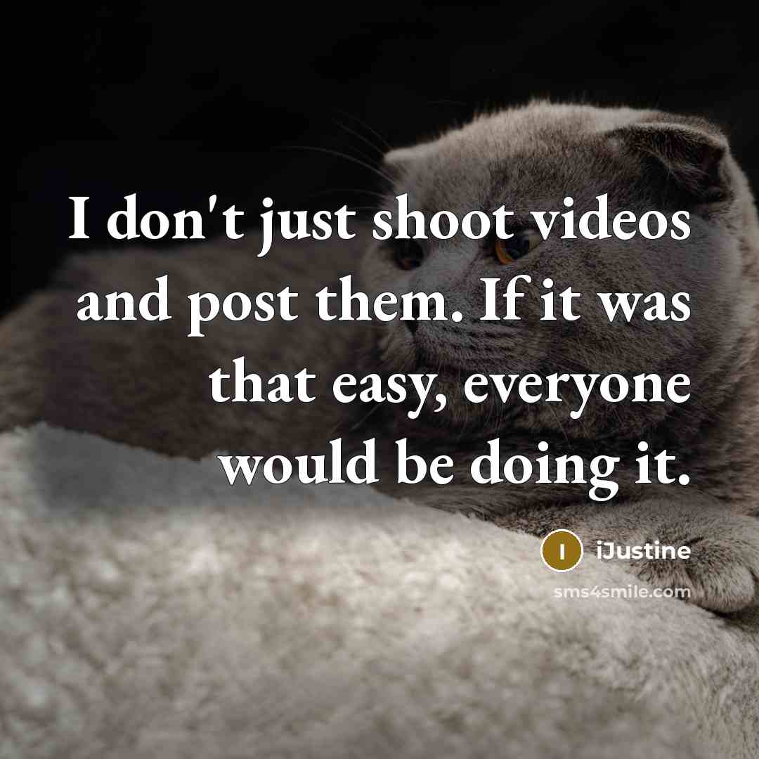 “I don't just shoot videos and post them. If it was that easy, everyone would be doing it.” quote by iJustine