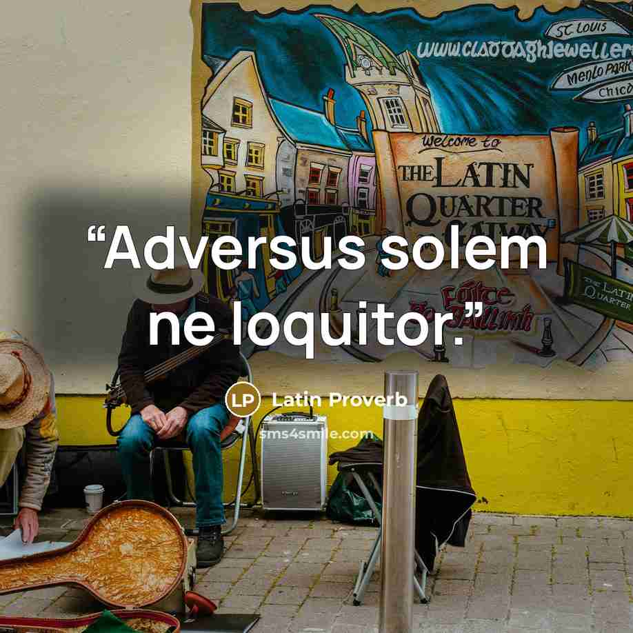 “Adversus solem ne loquitor.” quote by Latin proverb