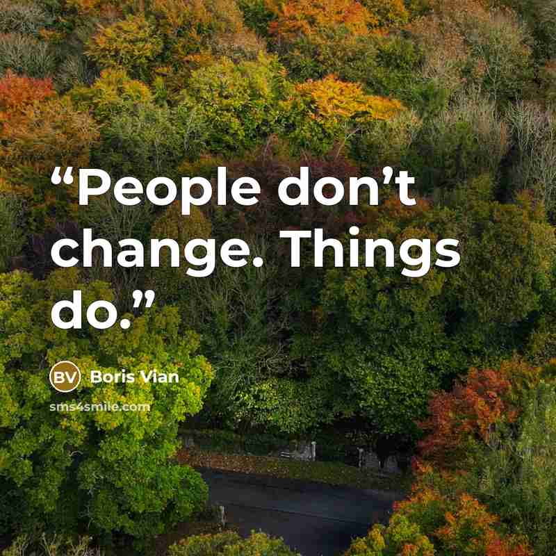 “People don’t change. Things do.” quote by Boris Vian