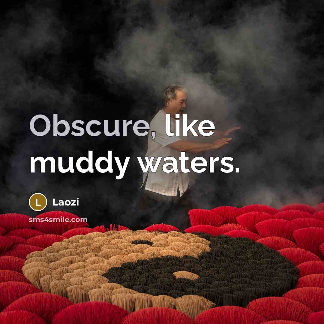 “Obscure, like muddy waters.” quote by Laozi