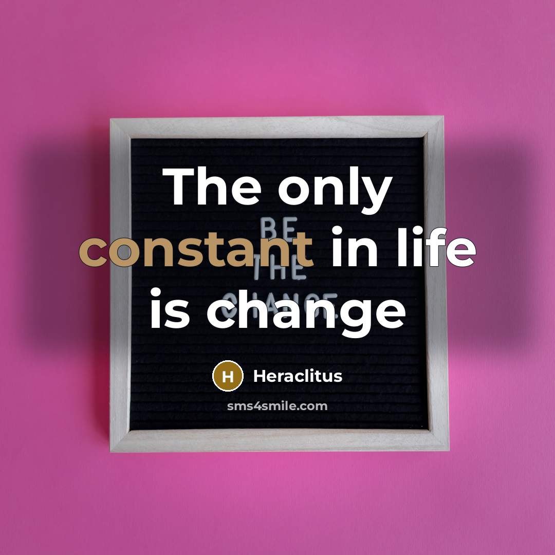 “The only constant in life is change” quote by Heraclitus