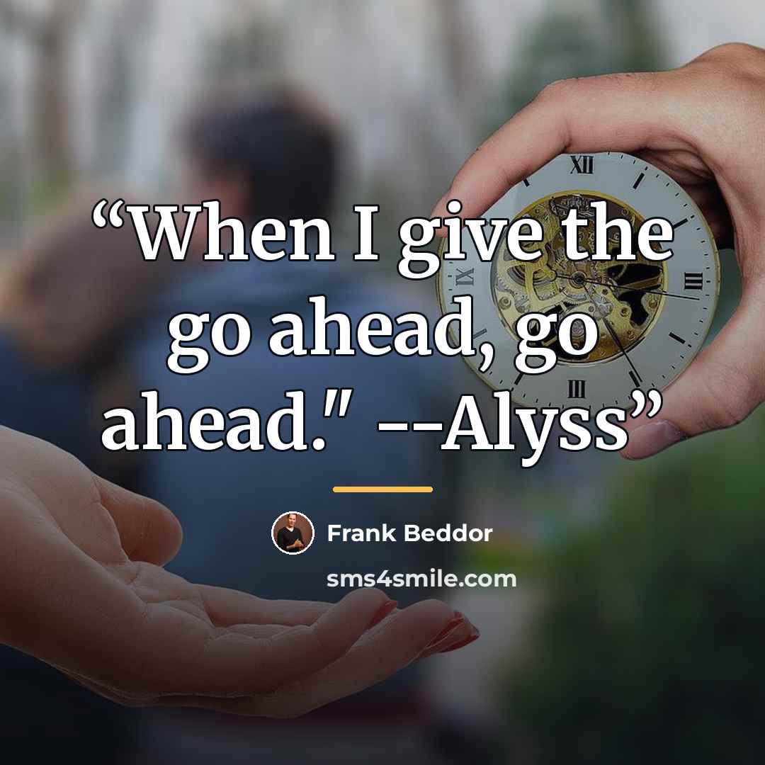 “When I give the go ahead, go ahead." --Alyss” quote by Frank Beddor