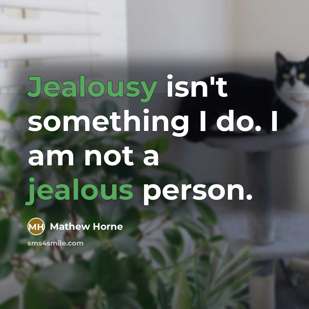 “Jealousy isn't something I do. I am not a jealous person.” quote by Mathew Horne