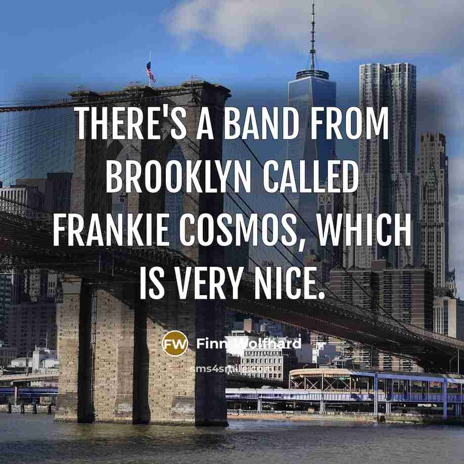 “There's a band from Brooklyn called Frankie Cosmos, which is very nice.” quote by Finn Wolfhard