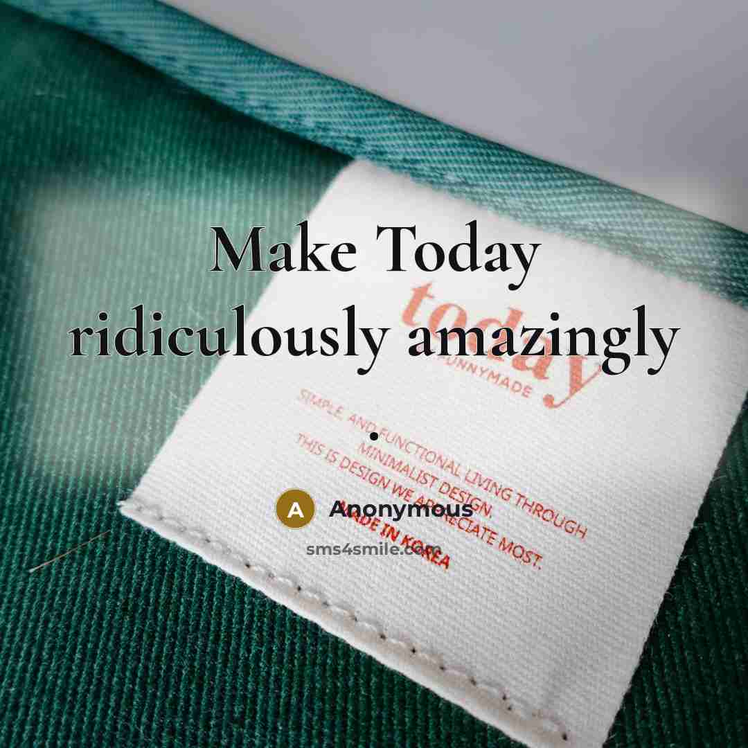 “Make Today ridiculously amazingly .” quote by Anonymous