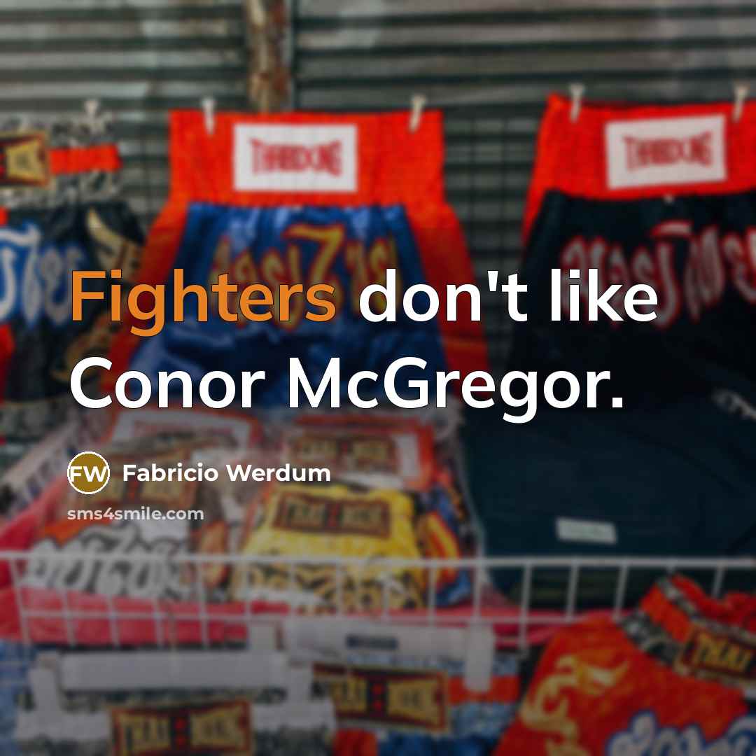 “Fighters don't like Conor McGregor.” quote by Fabricio Werdum