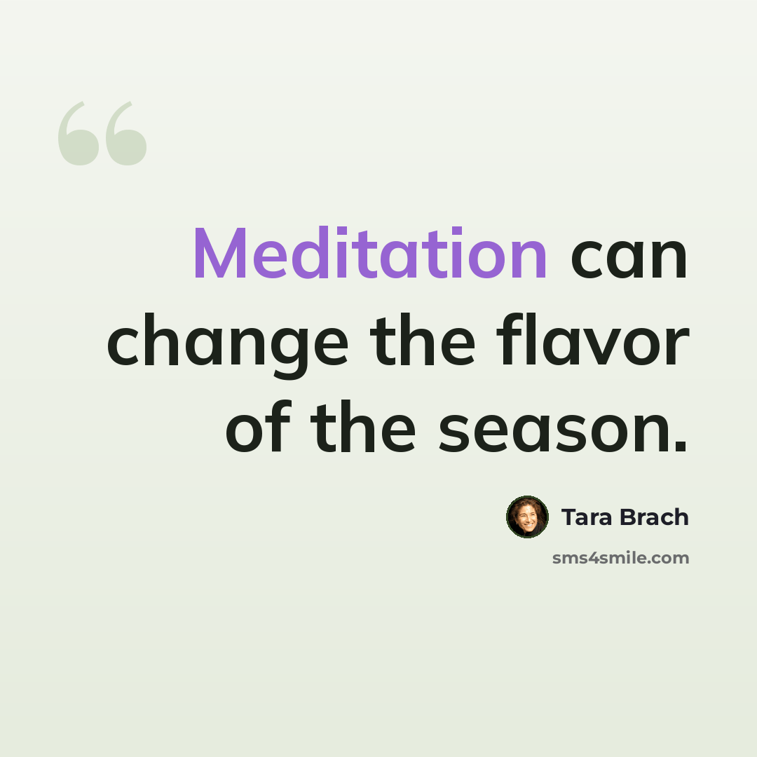 “Meditation can change the flavor of the season.” quote by Tara Brach