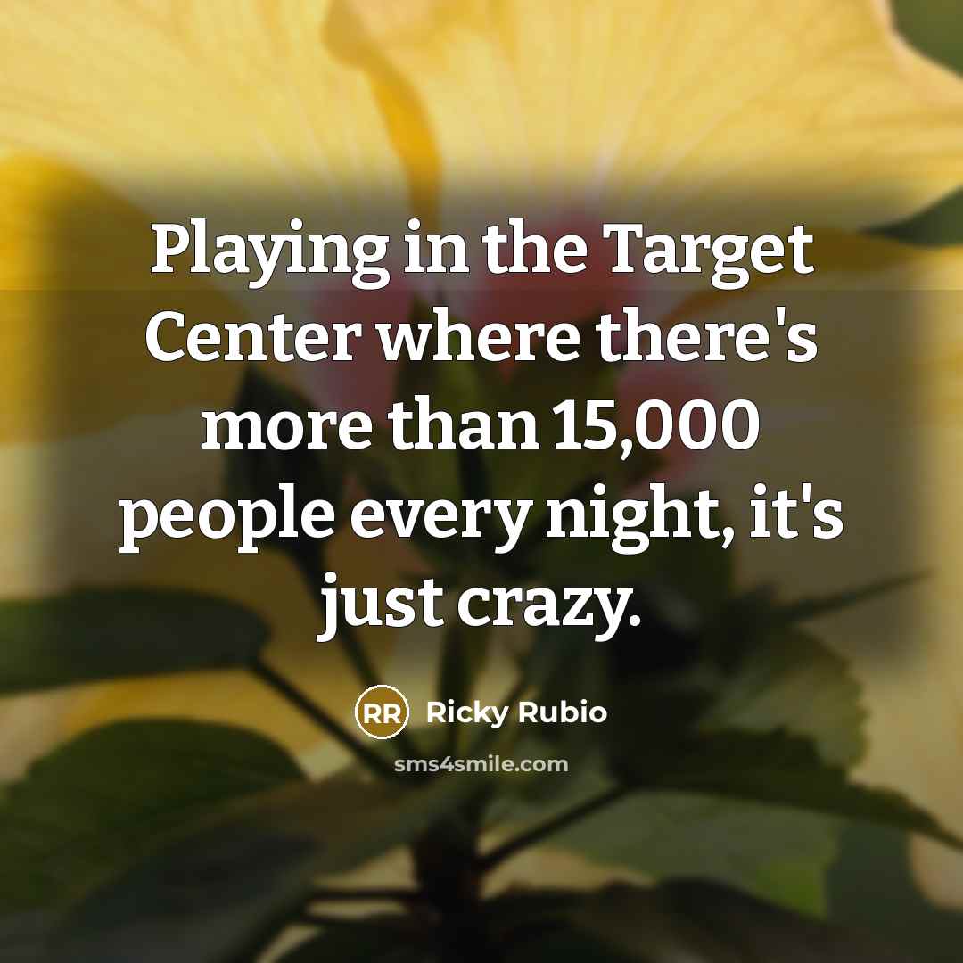 “Playing in the Target Center where there's more than 15,000 people every night, it's just crazy.” quote by Ricky Rubio