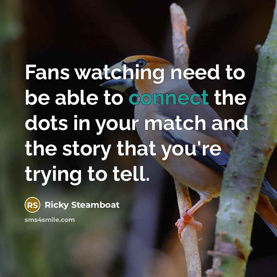 “Fans watching need to be able to connect the dots in your match and the story that you're trying to tell.” quote by Ricky Steamboat