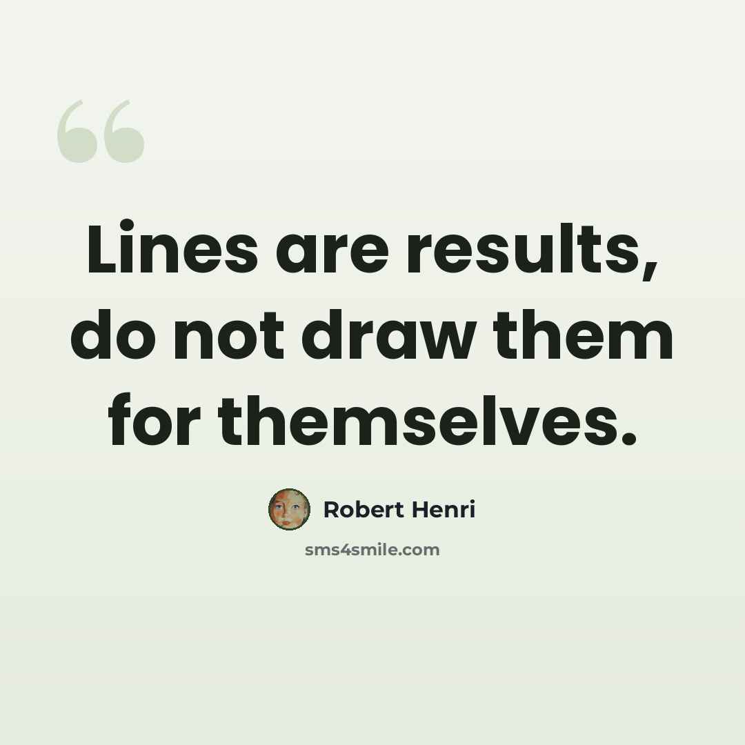 “Lines are results, do not draw them for themselves.” quote by Robert Henri