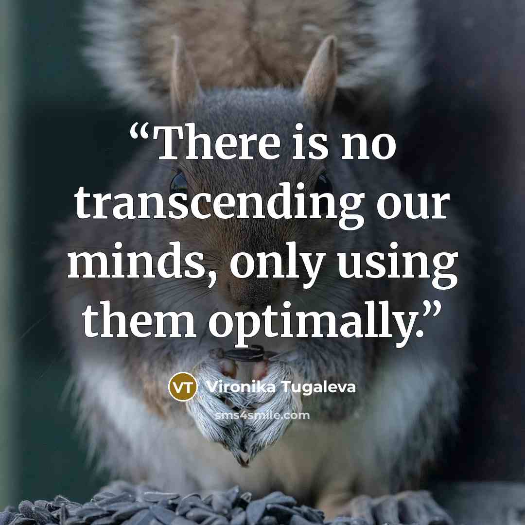 “There is no transcending our minds, only using them optimally.” quote by Vironika Tugaleva