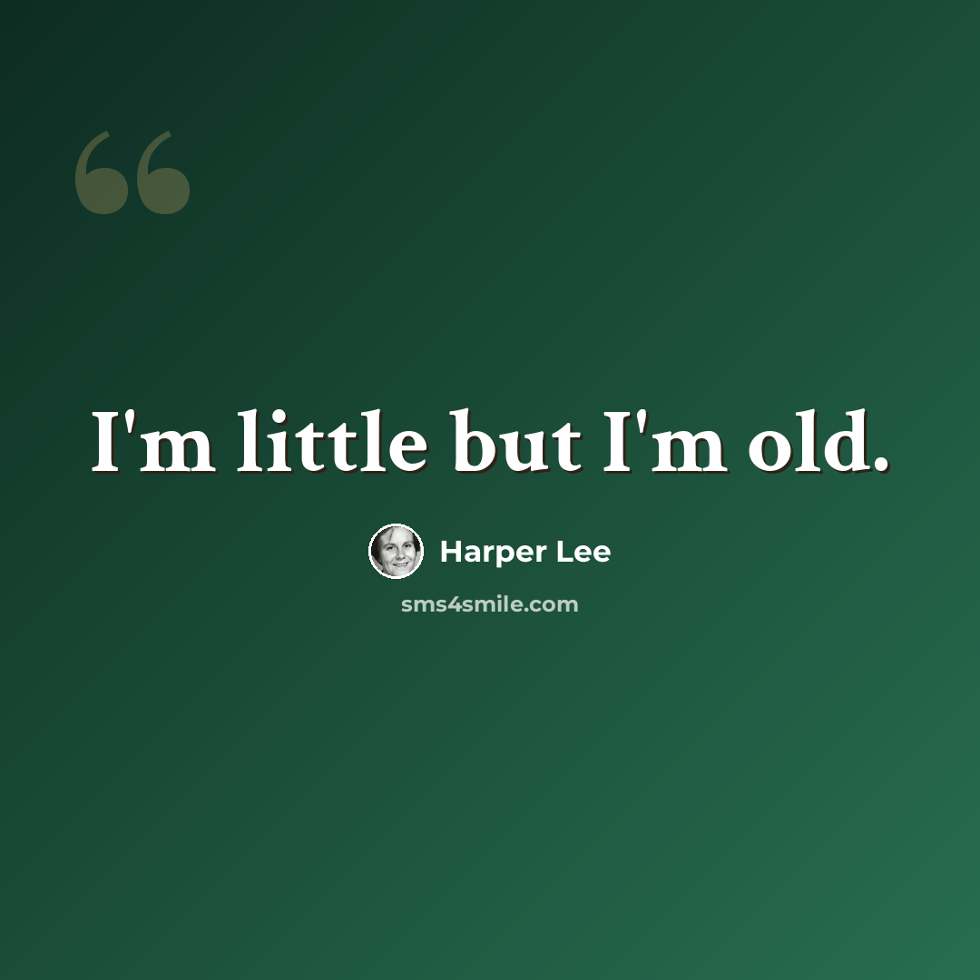 “I'm little but I'm old.” quote by Harper Lee