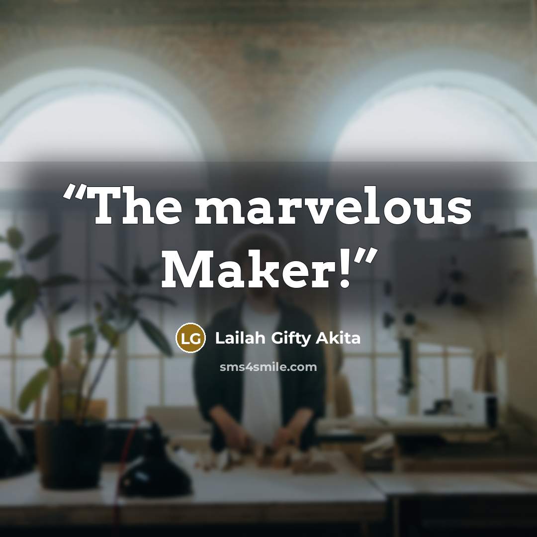 “The marvelous Maker!” quote by Lailah Gifty Akita