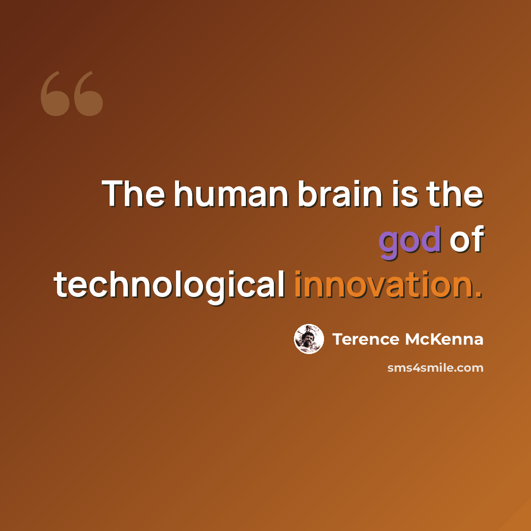 “The human brain is the god of technological innovation.” quote by Terence McKenna