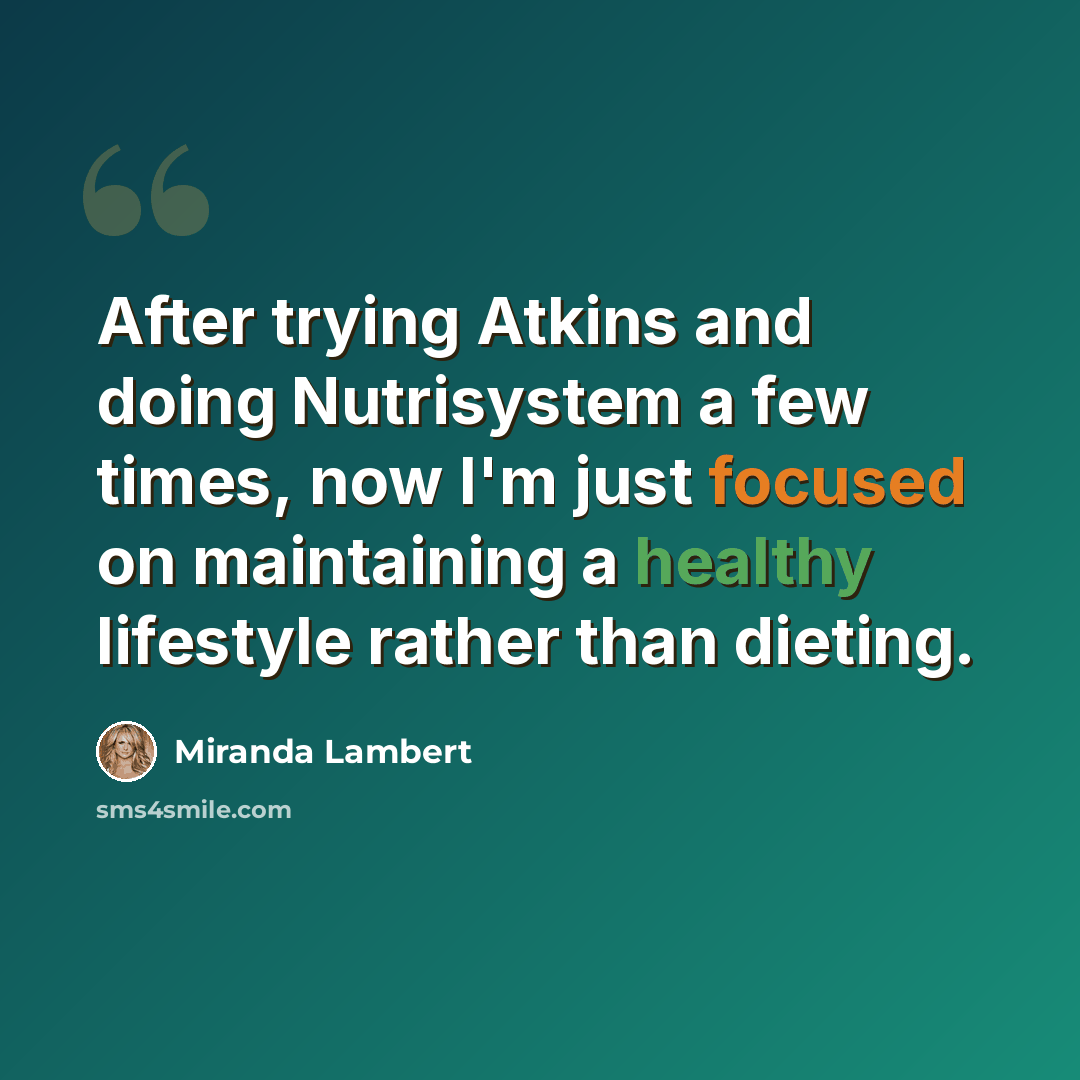 “After trying Atkins and doing Nutrisystem a few times, now I'm just focused on maintaining a healthy lifestyle rather than dieting.” quote by Miranda Lambert