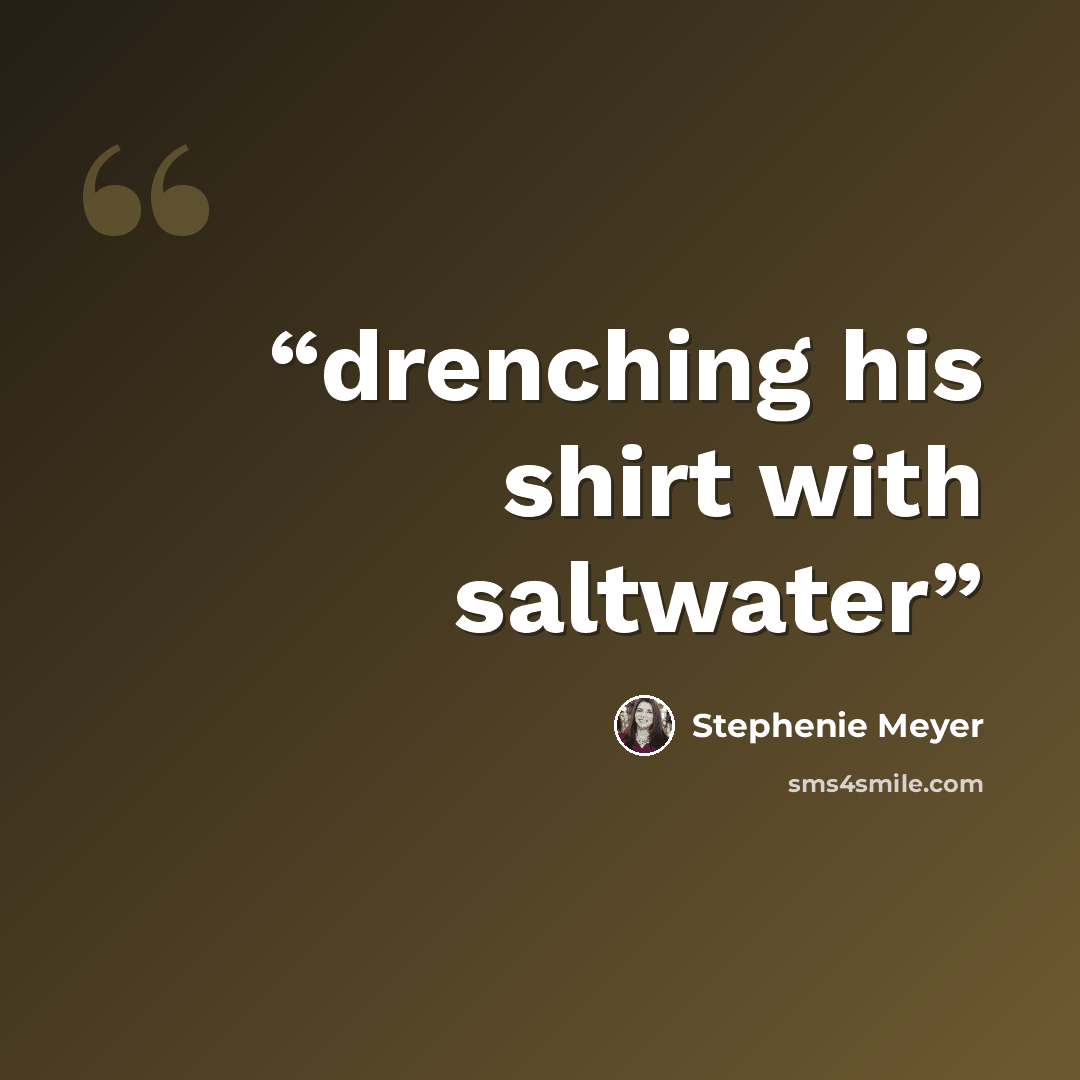 “drenching his shirt with saltwater” quote by Stephenie Meyer