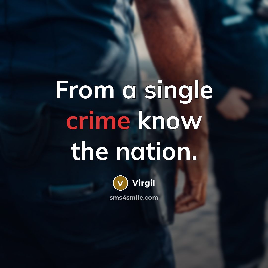 “From a single crime know the nation.” quote by Virgil