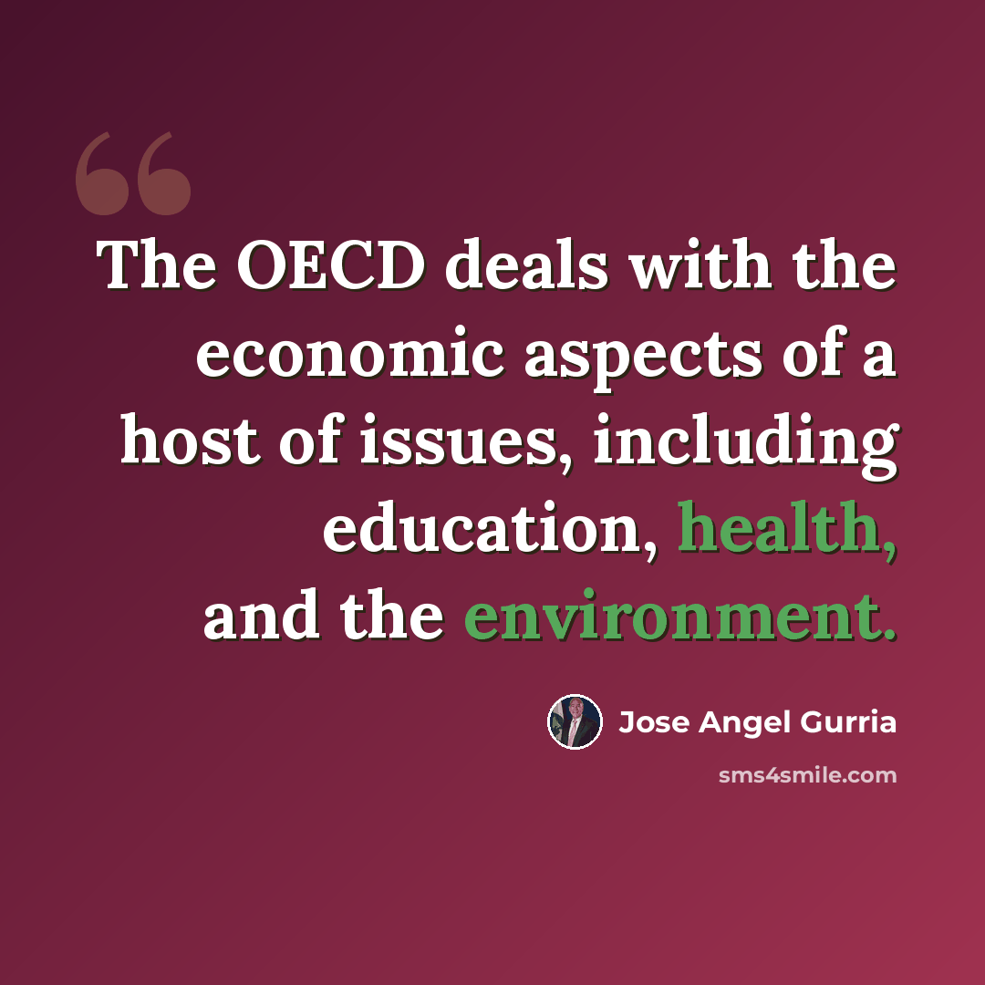 “The OECD deals with the economic aspects of a host of issues, including education, health, and the environment.” quote by Jose Angel Gurria