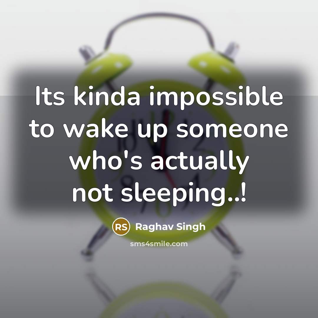 “Its kinda impossible to wake up someone who's actually not sleeping..!” quote by Raghav Singh