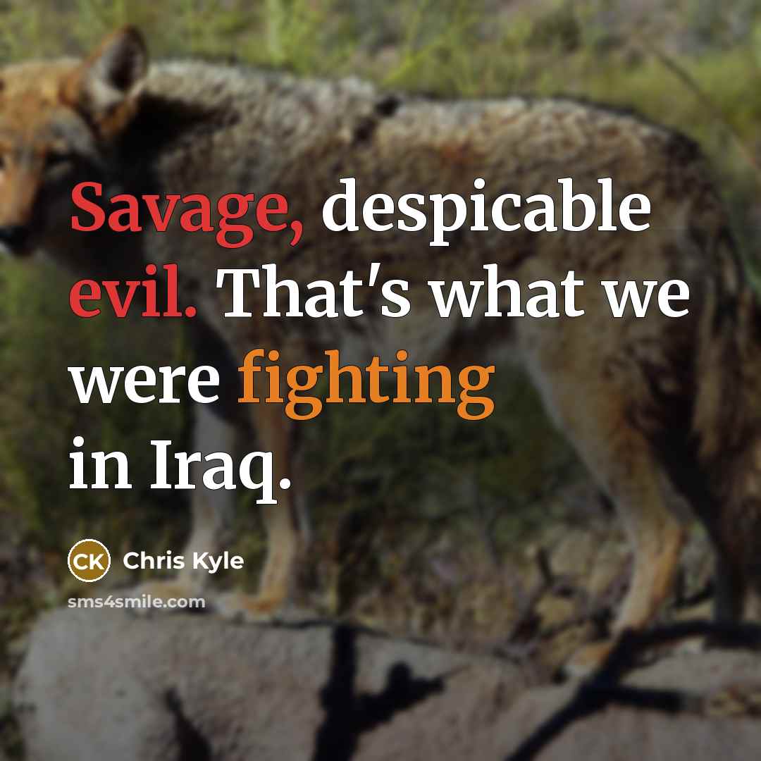 “Savage, despicable evil. That's what we were fighting in Iraq.” quote by Chris Kyle