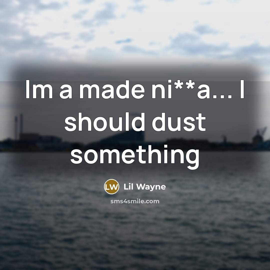 “Im a made ni**a... I should dust something” quote by Lil Wayne
