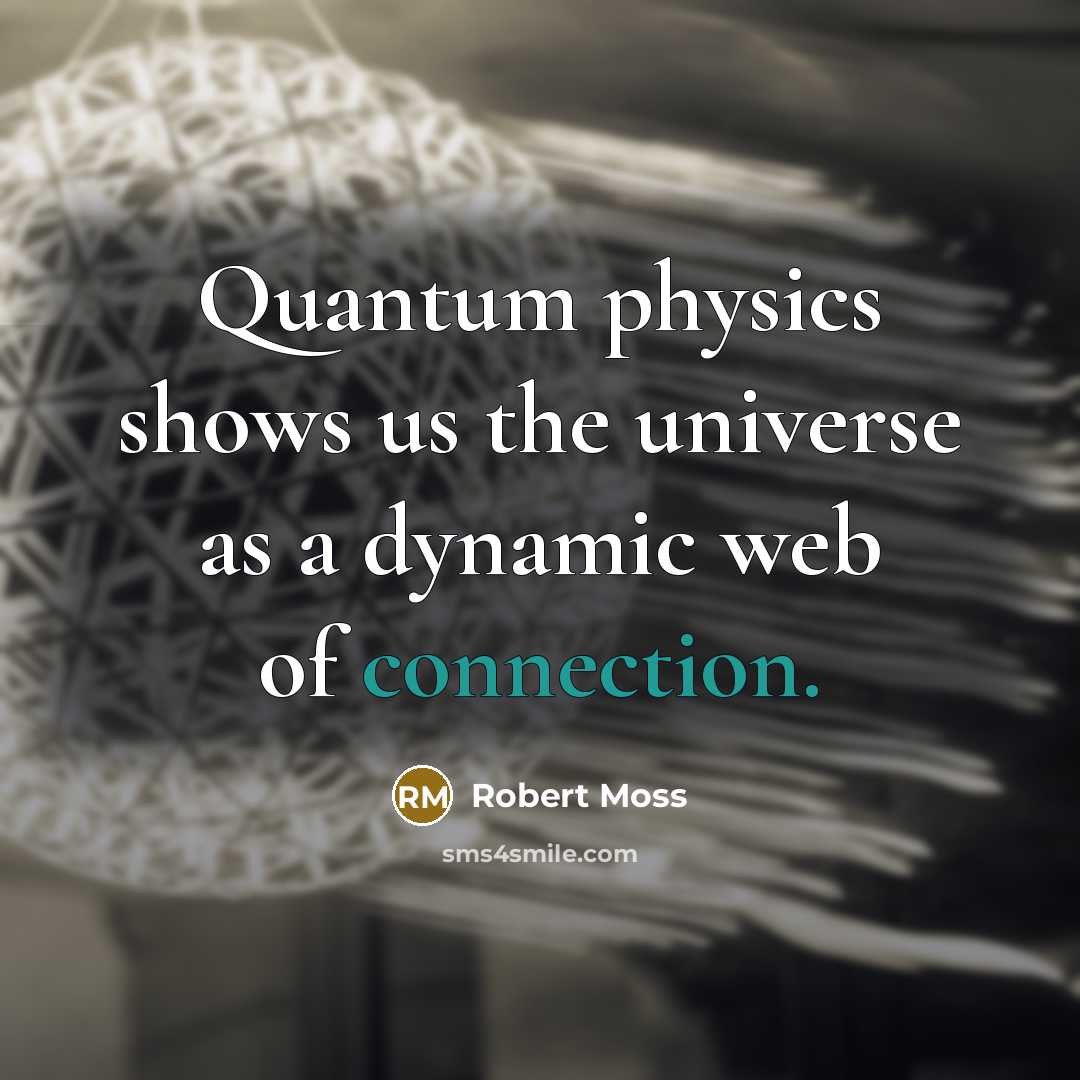 “Quantum physics shows us the universe as a dynamic web of connection.” quote by Robert Moss