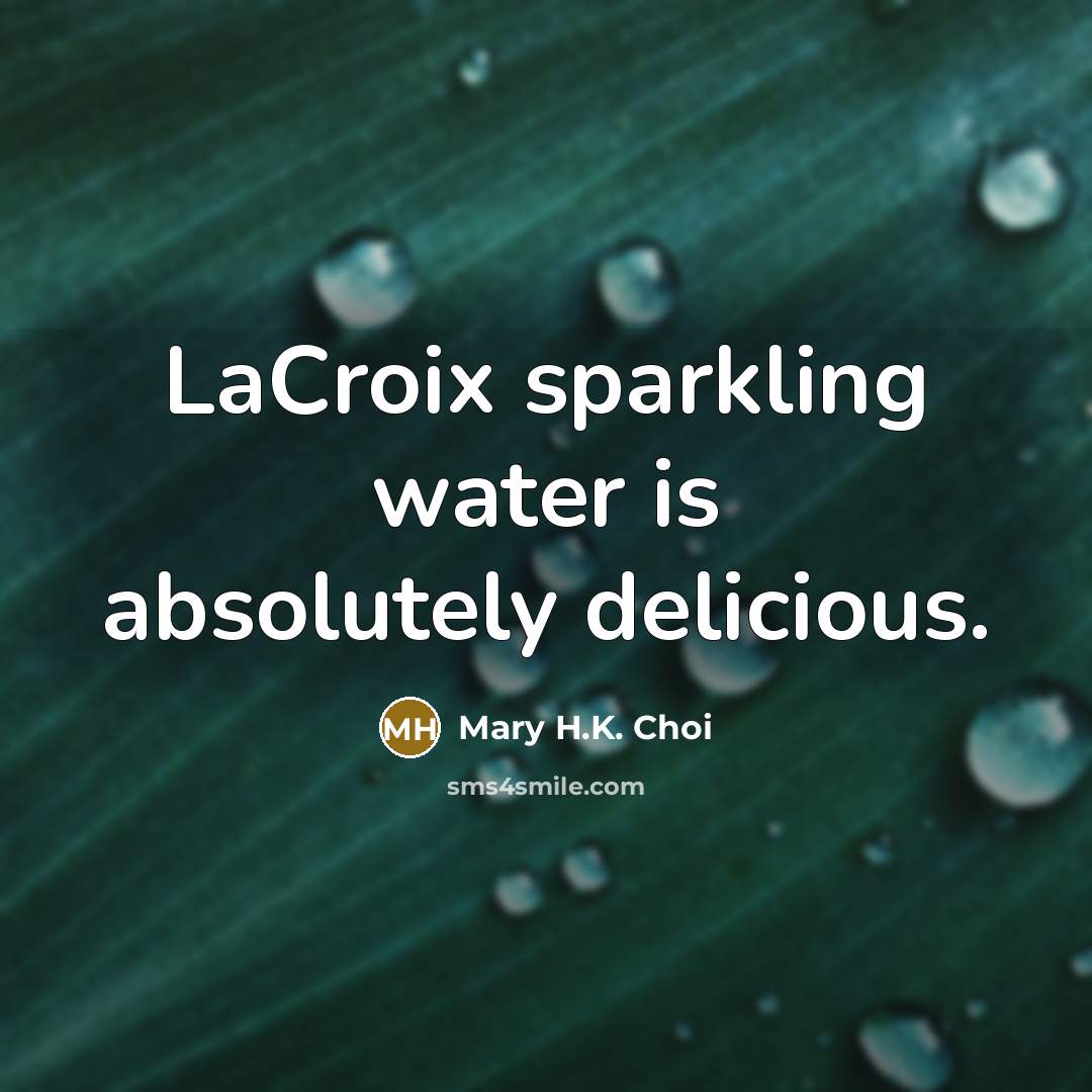 “LaCroix sparkling water is absolutely delicious.” quote by Mary H.K. Choi