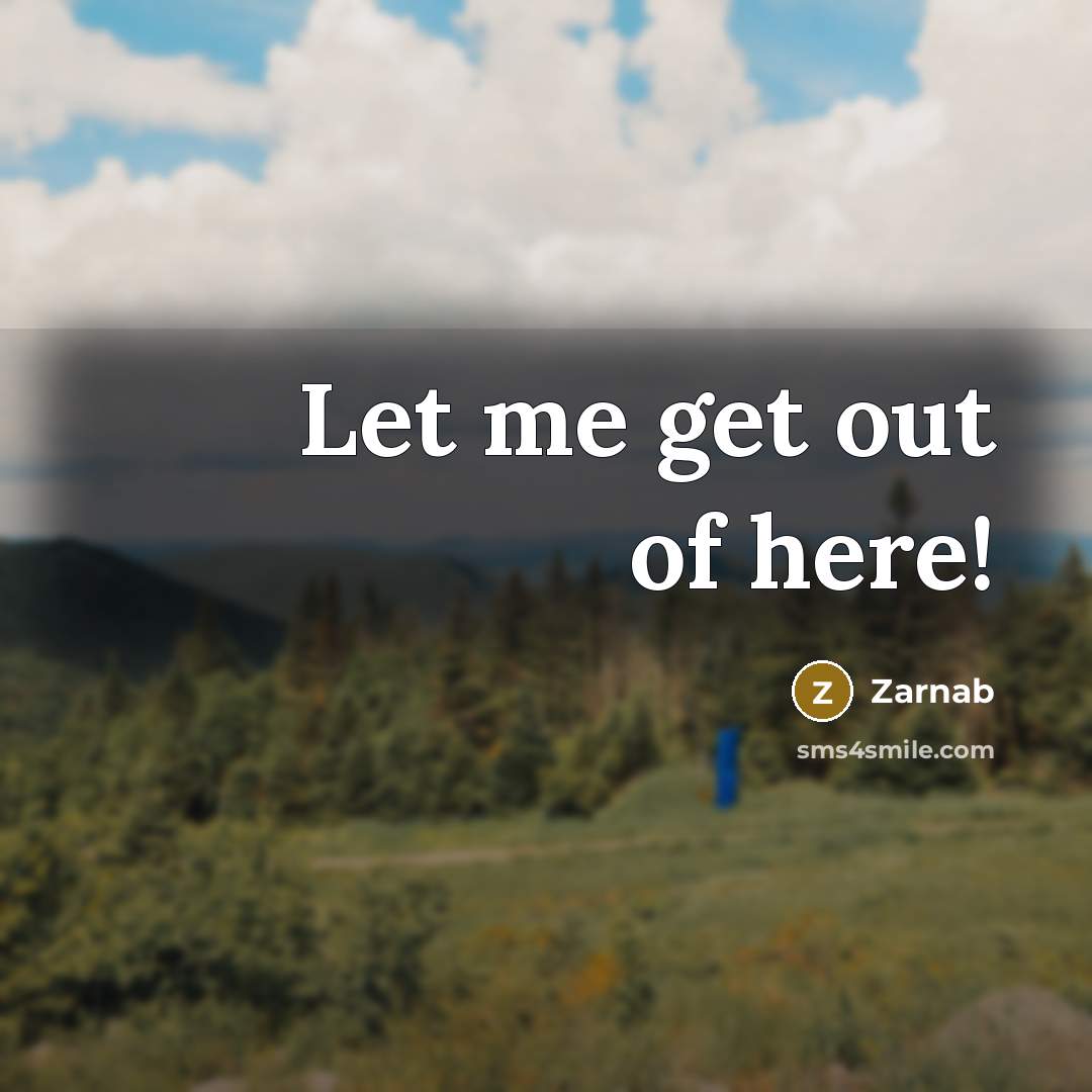 “Let me get out of here!” quote by Zarnab