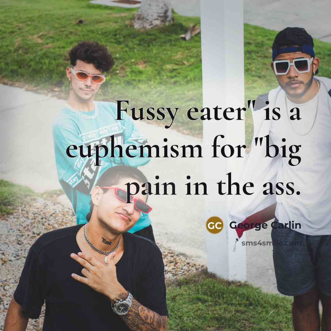 “Fussy eater" is a euphemism for "big pain in the ass.” quote by George Carlin