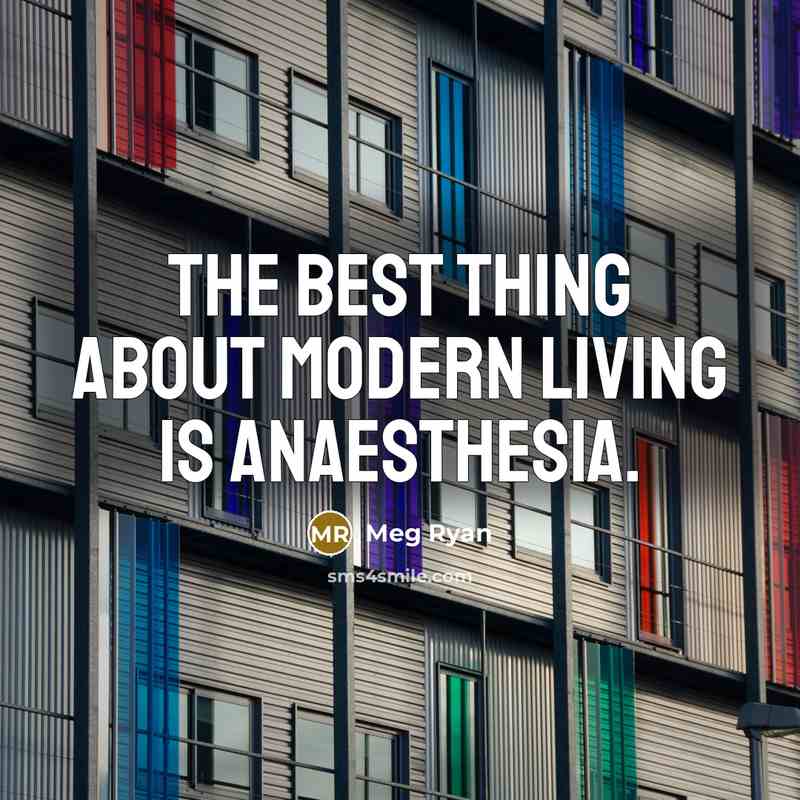 “The best thing about modern living is anaesthesia.” quote by Meg Ryan