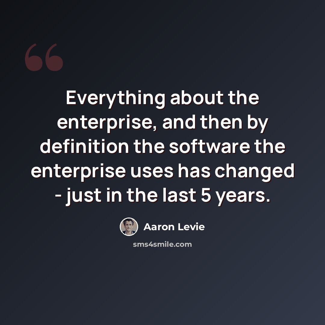 “Everything about the enterprise, and then by definition the software the enterprise uses has changed - just in the last 5 years.” quote by Aaron Levie