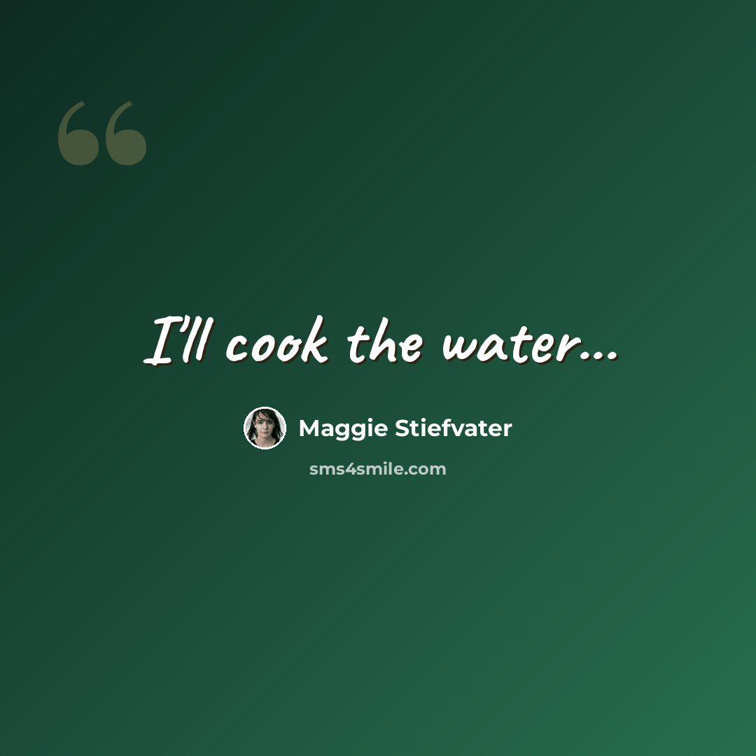 “I'll cook the water...” quote by Maggie Stiefvater