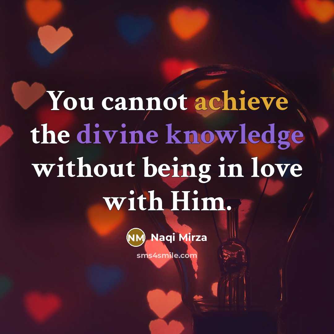 “You cannot achieve the divine knowledge without being in love with Him.” quote by Naqi Mirza