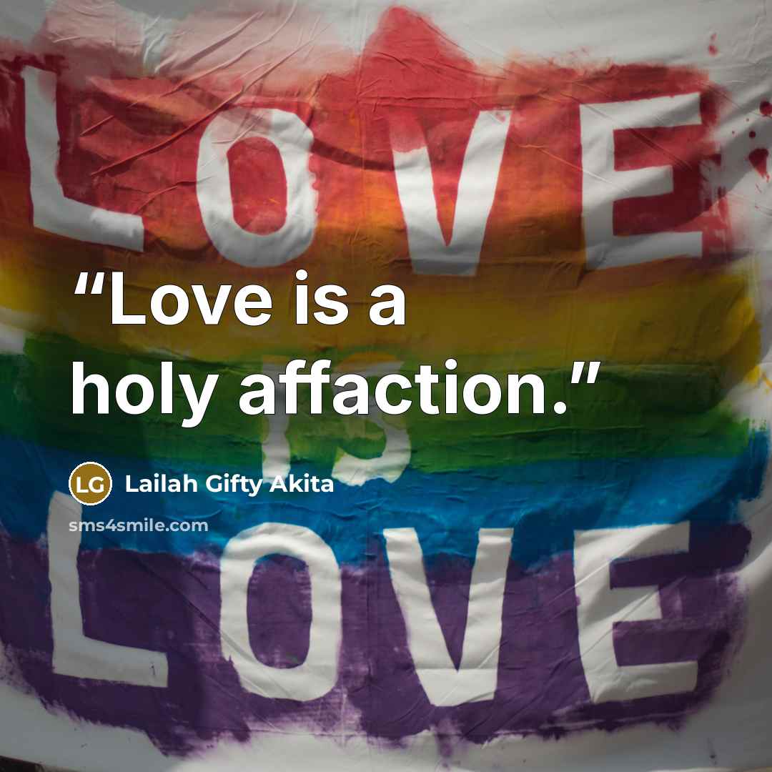 “Love is a holy affaction.” quote by Lailah Gifty Akita